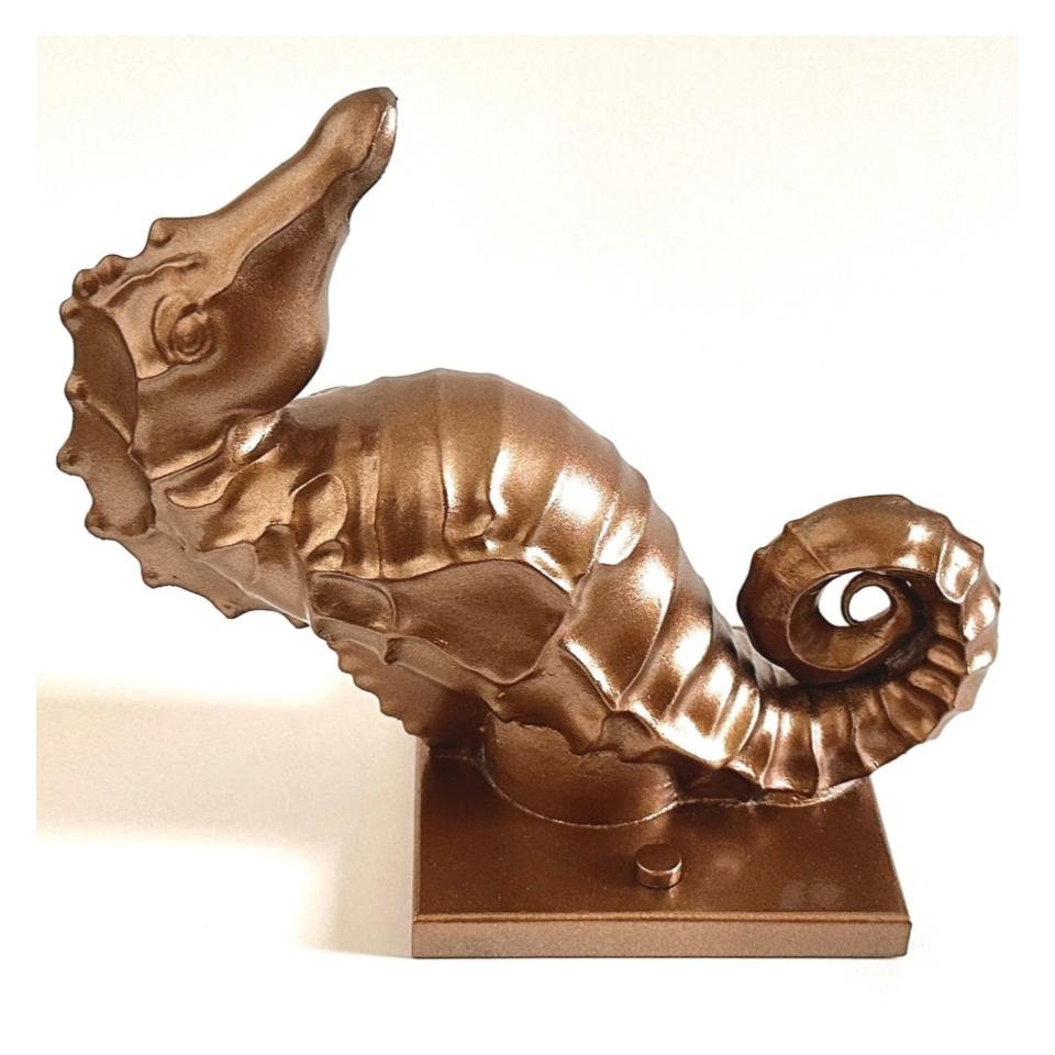 Seahorse - Decorative Sheer Descent Scupper - On Wall