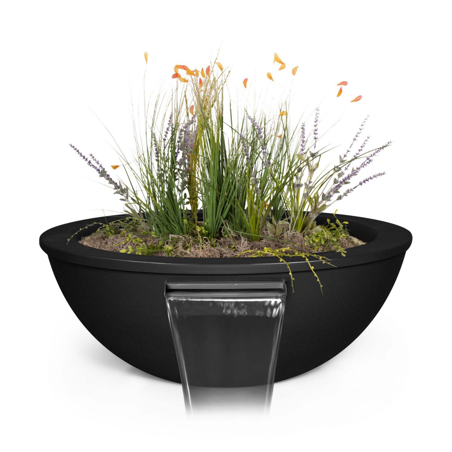 TOP Fires Sedona Powder Coated Metal Planter & Water Bowl by The Outdoor Plus - Majestic Fountains