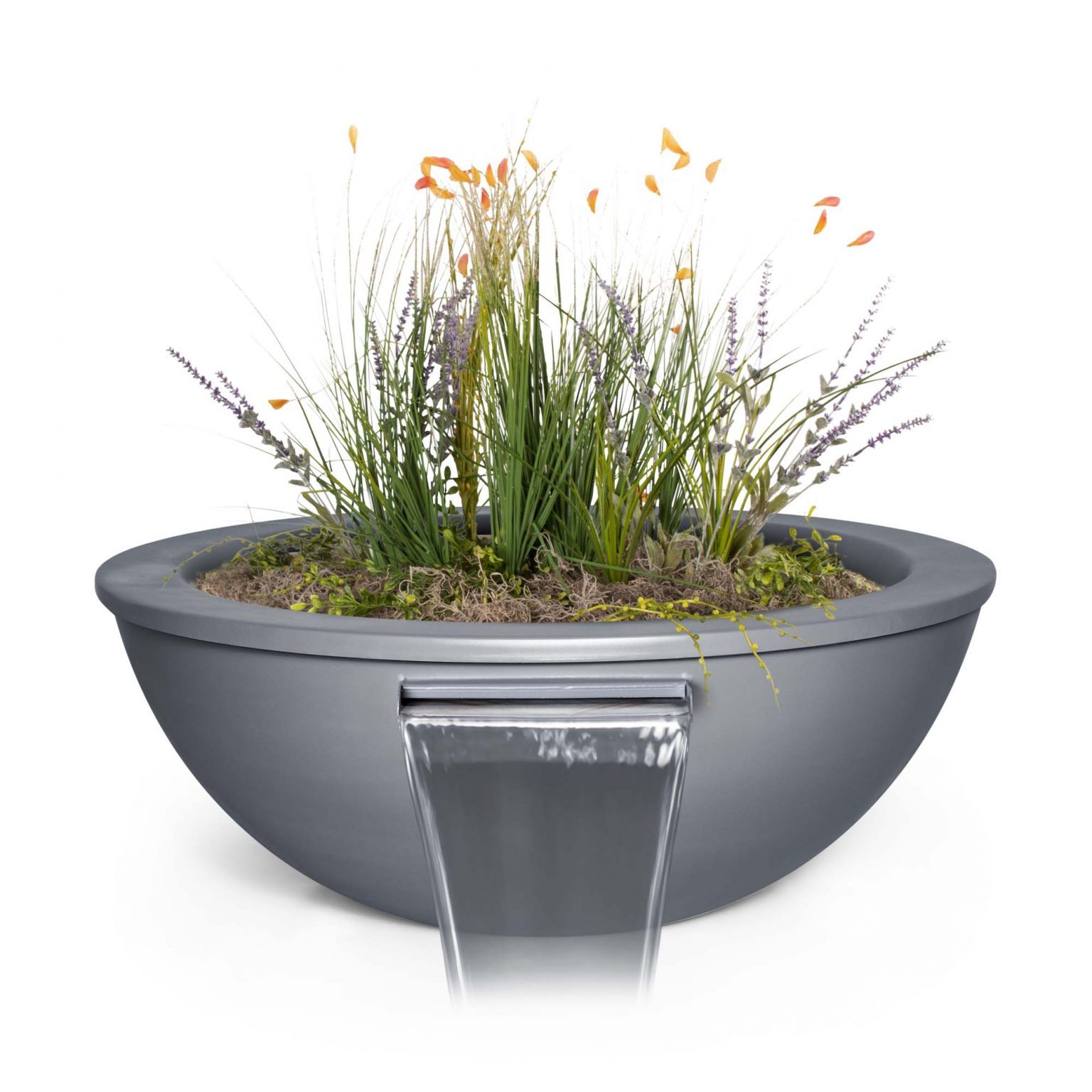 TOP Fires Sedona Powder Coated Metal Planter & Water Bowl by The Outdoor Plus - Majestic Fountains