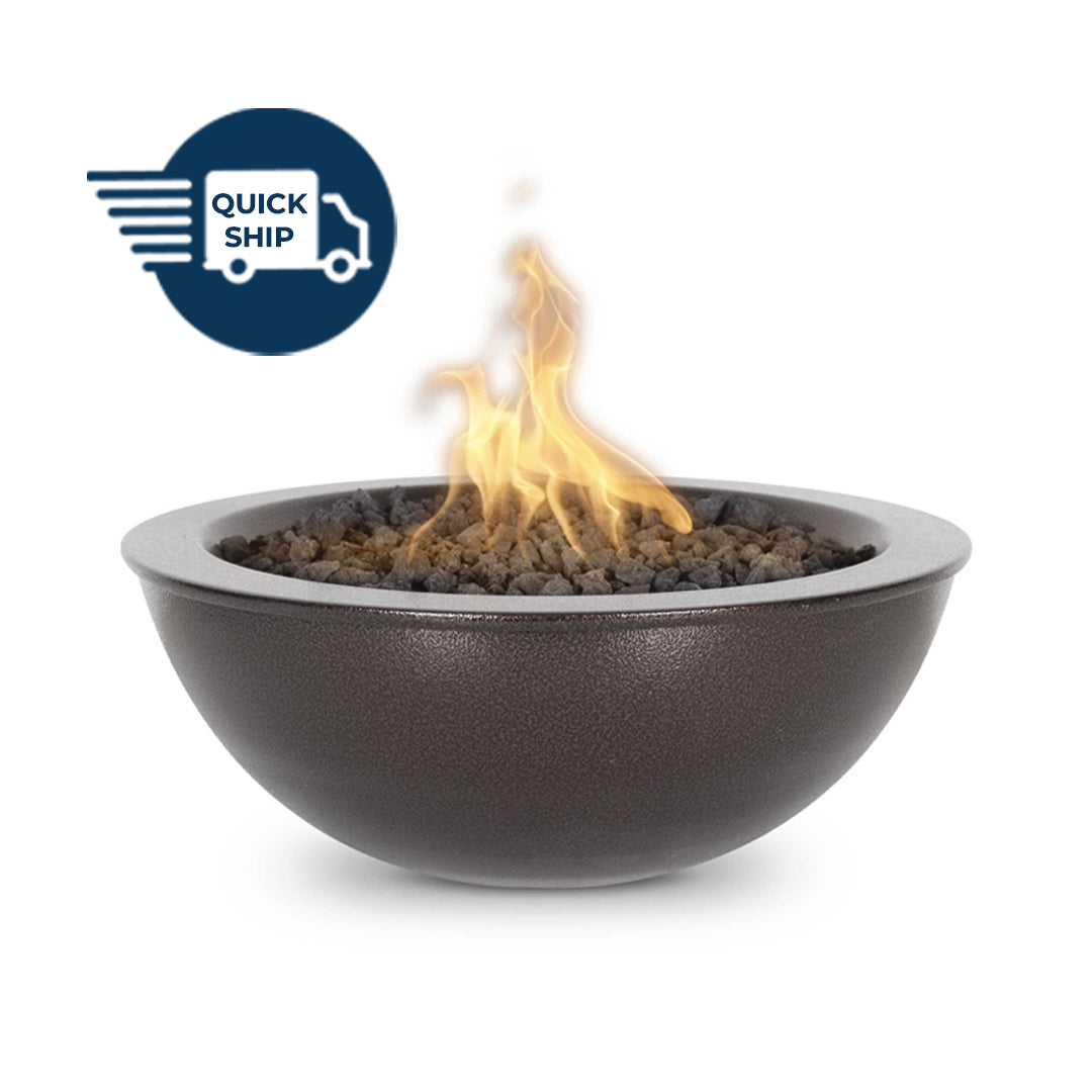Sedona 27D x 10H Round Fire Bowl in Powder Coated Metal in Copper Vein - Majestic Fountains