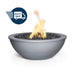 Sedona 27D x 10H Round Fire Bowl in Powder Coated Metal in Gray - Majestic Fountains