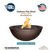 Sedona 27D x 10H Round Fire Bowl in Powder Coated Metal in Java - Majestic Fountains