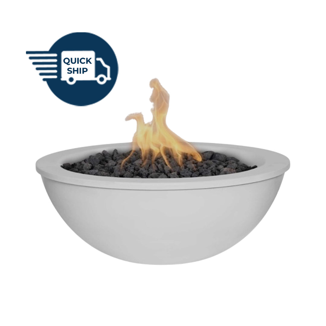Sedona 27D x 10H Round Fire Bowl in Powder Coated Metal in Pewter - Majestic Fountains