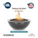 Sedona 27D x 10H Round Fire Bowl in Powder Coated Metal in Silver Vein - Majestic Fountains