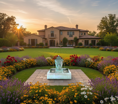 Serene Concrete Buddha Courtyard Fountain - 1742 - Majestic Fountains