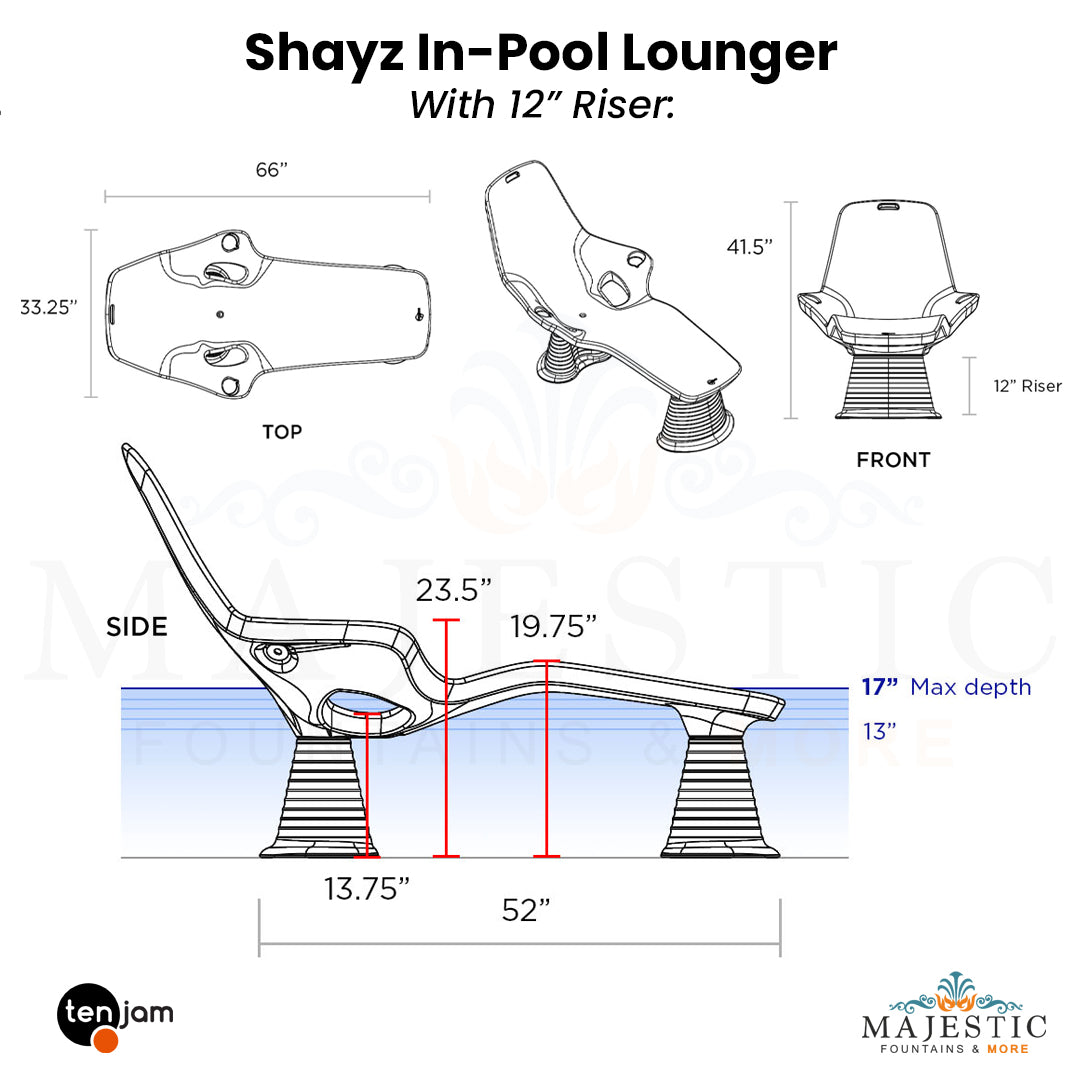 Shayz In-Pool Lounger - Majestic Fountains