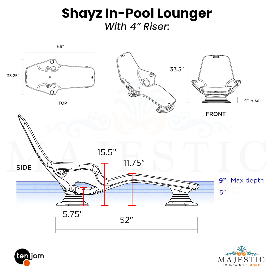 Shayz In-Pool Lounger - Majestic Fountains