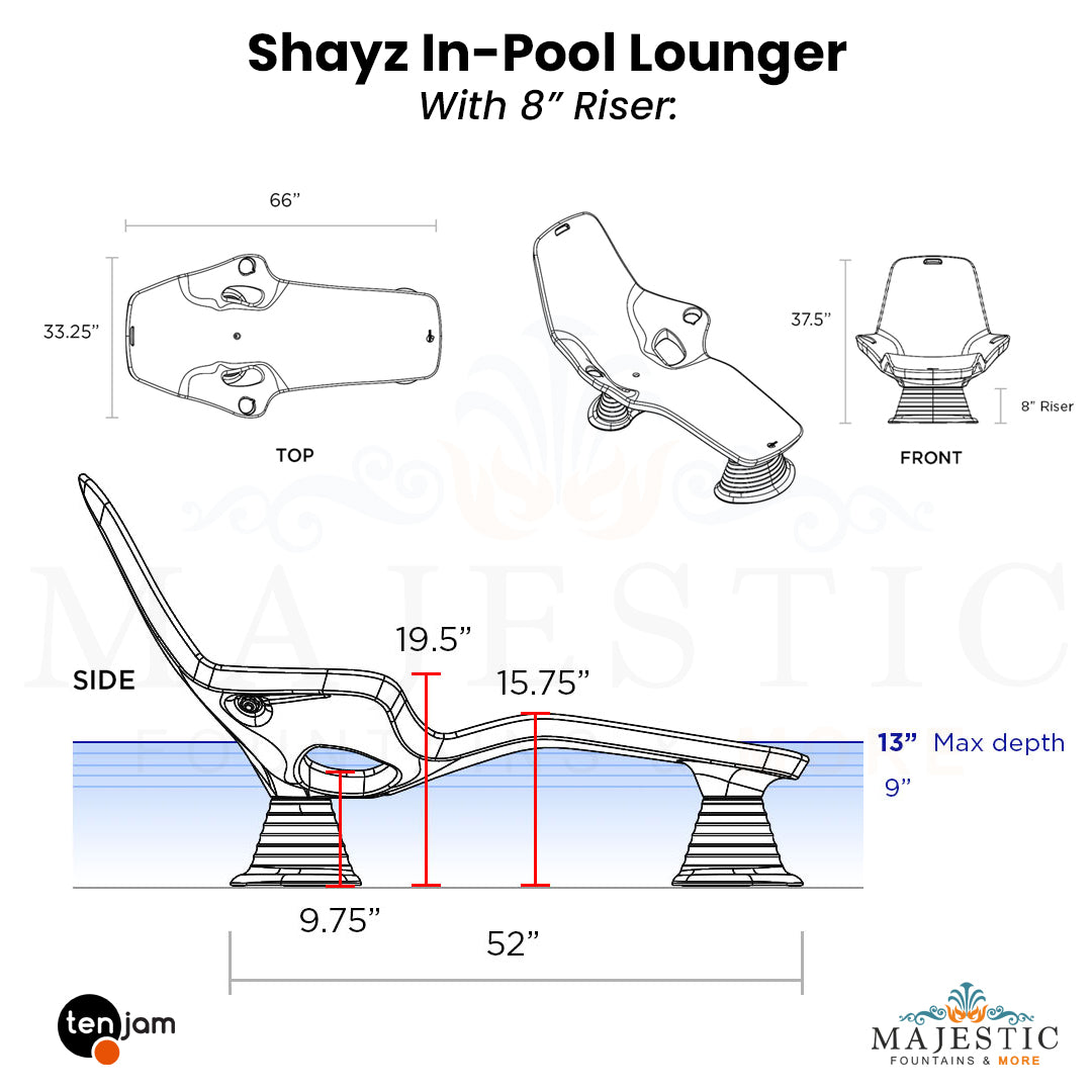 Shayz In-Pool Lounger - Majestic Fountains