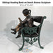 Siblings Reading Book on Bench Bronze Sculpture - Majestic Fountains and More