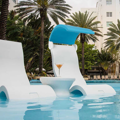 Ledge Lounger Signature Chairs & Tall Ice Bin Side Table Set - In Pool & Patio Furniture