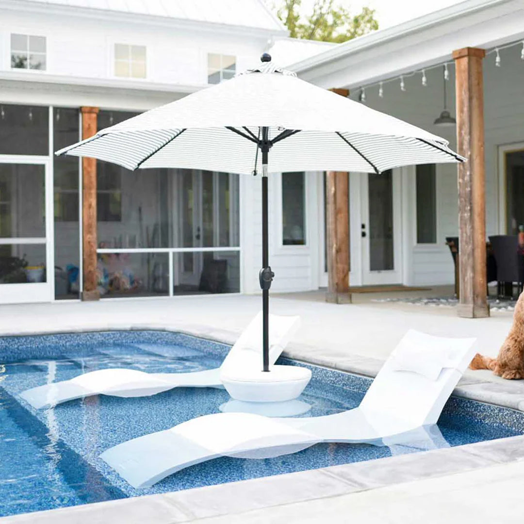 Ledge Lounger Signature Chaise & Side Table with Umbrella - In-Pool Furniture  - Majestic Fountains
