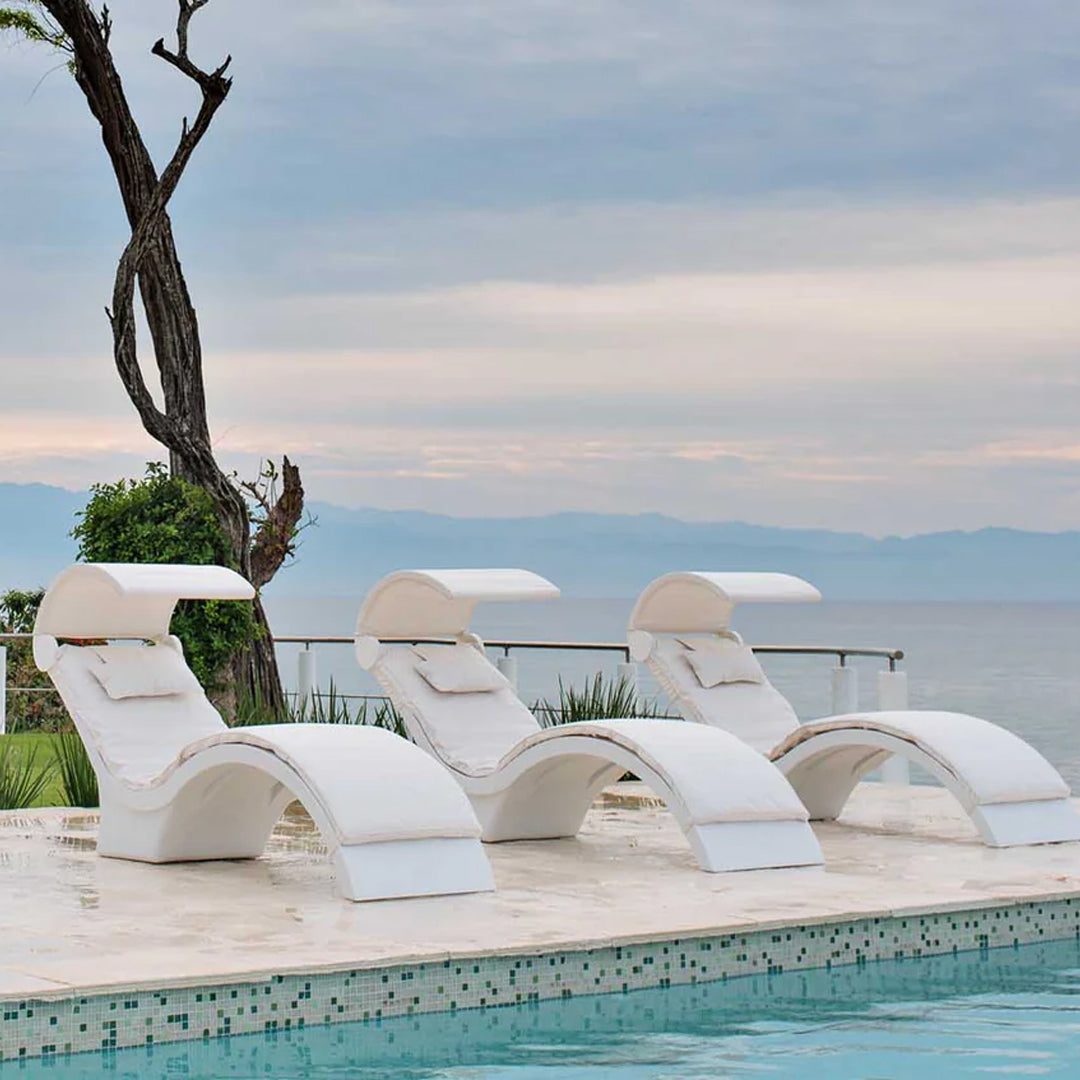 Ledge Lounger Signature Chaise Deep & Tall Ice Bin Side Table Set - In-Pool & Patio Furniture - Majestic Fountains