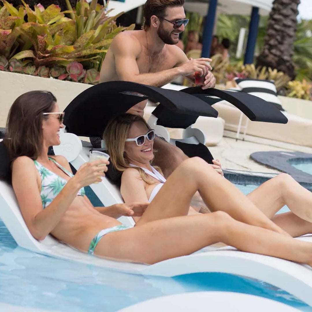 Ledge Lounger Signature Chaise & Pillows & Shade - In-Pool Furniture - Majestic Fountains
