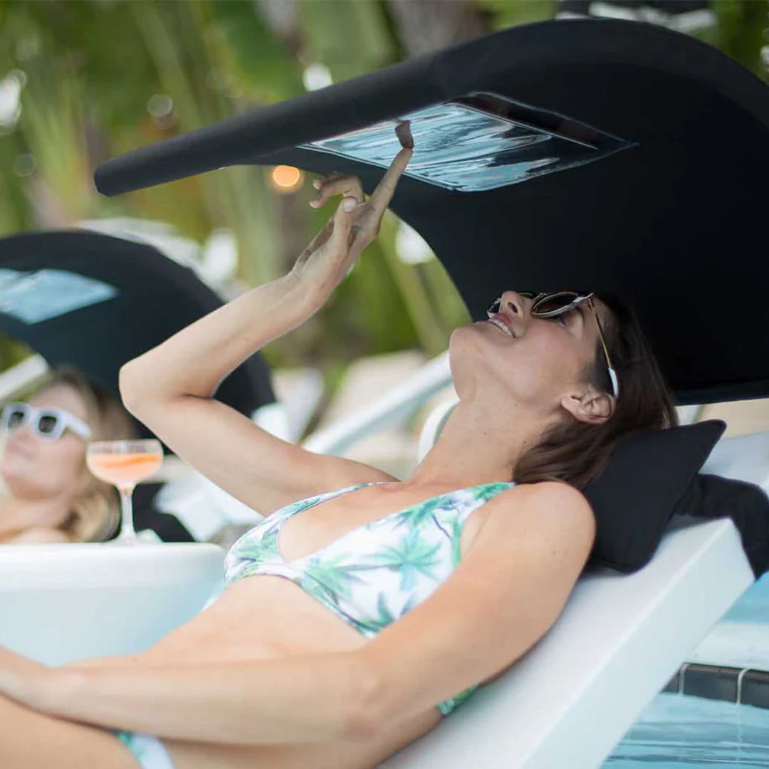 Ledge Lounger Signature Chaise Deep & Tall Ice Bin Side Table Set - In-Pool & Patio Furniture - Majestic Fountains