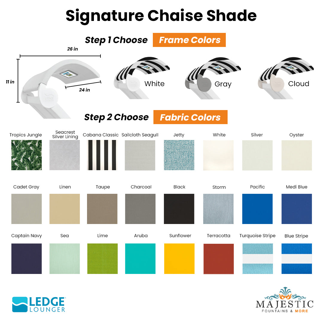 Signature Chaise Shade Swatch - Majestic Fountains