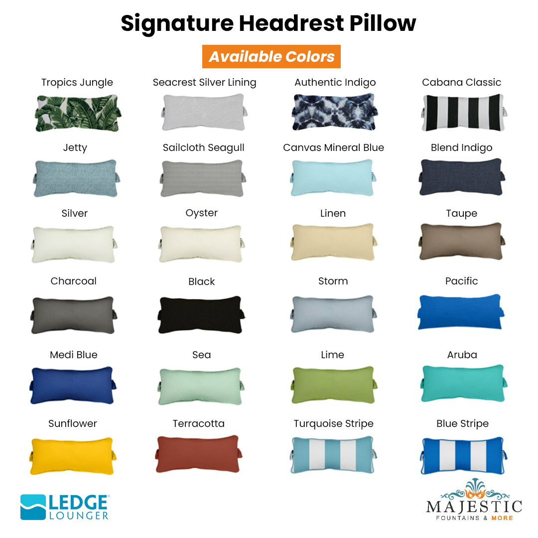 Signature Headrest Pillow - Majestic Fountains