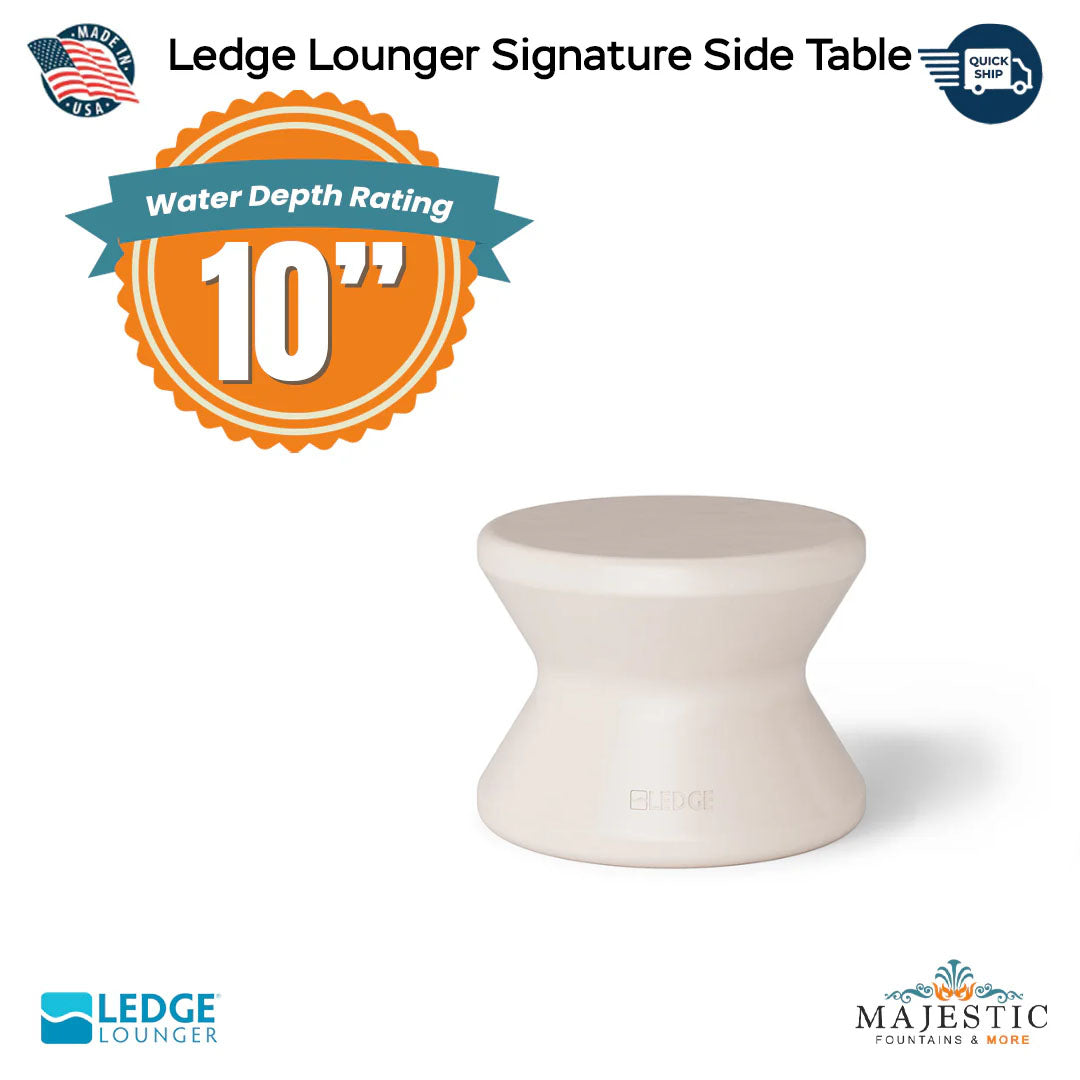 QUICKSHIP Ledge Lounger Signature Chaise Side Table - In-Pool Furniture - Majestic Fountains