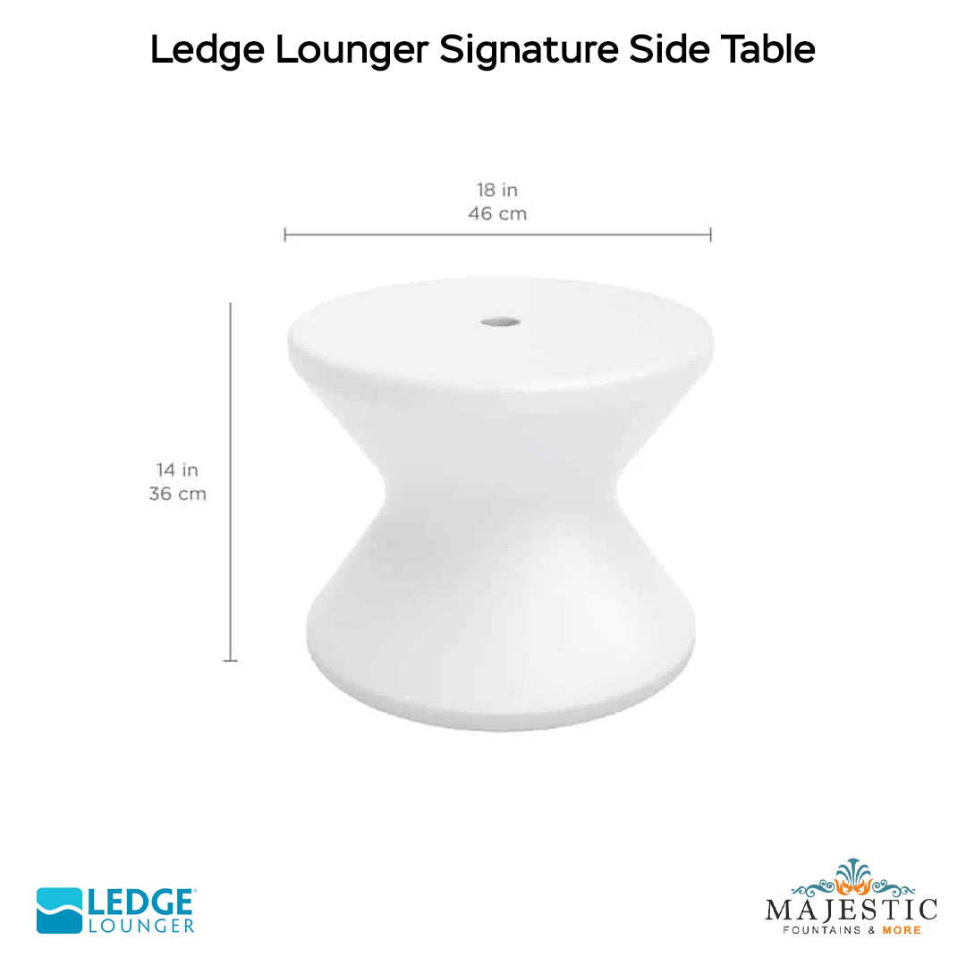 Ledge Lounger Signature Side Table Size - In-Pool Furniture - Majestic Fountains