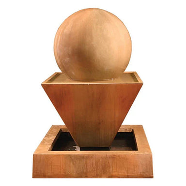 Single Oblique Fountain w Ball - Large by Gist G-OBLF & G-OBLF-BL30 - Majestic Fountains
