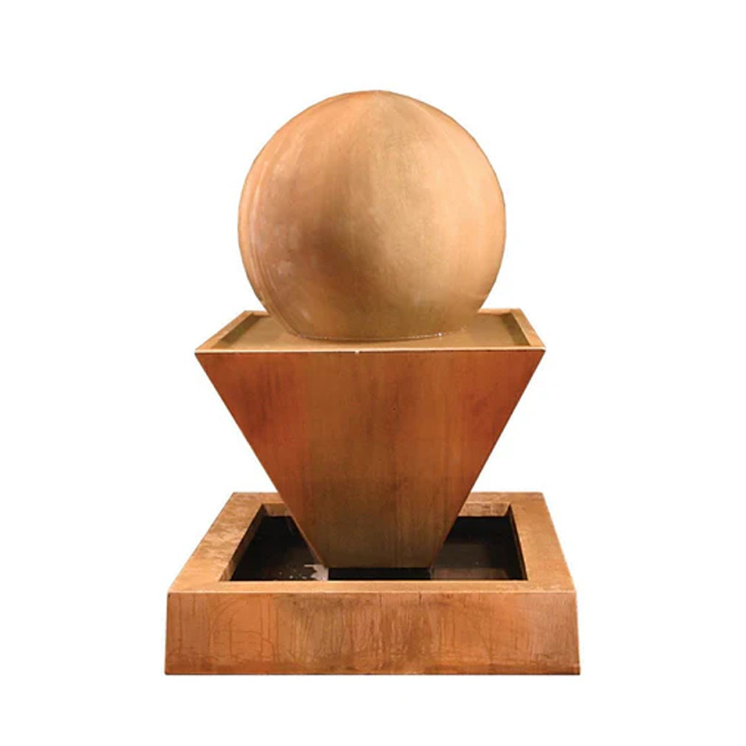 Single Oblique Fountain w Ball - Small by Gist G-OBSF & G-OBSF-B18 - Majestic Fountains