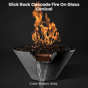 Slick Rock Cascade Fire on glass - Conical - Majestic Fountains