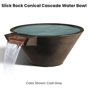 Slick Rock Conical Cascade Water Bowl Coal Gray - Majestic Fountains
