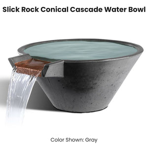 Slick Rock Conical Cascade Water Bowl Gray  - Majestic Fountains