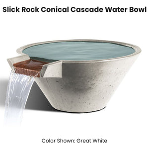 Slick Rock Conical Cascade Water Bowl Great White - Majestic Fountains