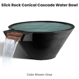 Slick Rock Conical Cascade Water Bowl Onyx - Majestic Fountains