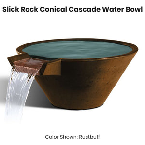 Slick Rock Conical Cascade Water Bowl Rustbuff- Majestic Fountains