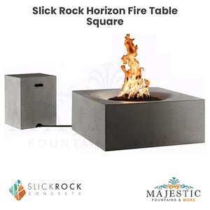 Slick Rock Horizon Fire Table - Square - Majestic Fountains