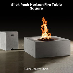 Slick Rock Horizon Fire Table - Square Shale  - Majestic Fountains