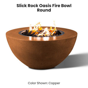 Slick Rock Oasis Fire Bowl - Round Copper - Majestic Fountains