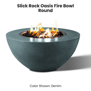 Slick Rock Oasis Fire Bowl - Round Denim - Majestic Fountains
