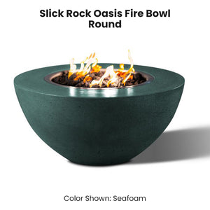 Slick Rock Oasis Fire Bowl - Round Seafoam - Majestic Fountains