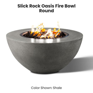 Slick Rock Oasis Fire Bowl - Round Shale - Majestic Fountains