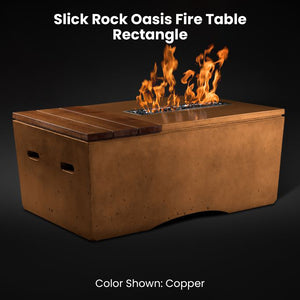 Slick Rock Oasis Fire Table - Rectangle Copper - Majestic Fountains