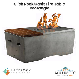 Slick Rock Oasis Fire Table - Rectangle - Majestic Fountains