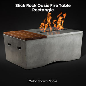 Slick Rock Oasis Fire Table - Rectangle Shale  - Majestic Fountains