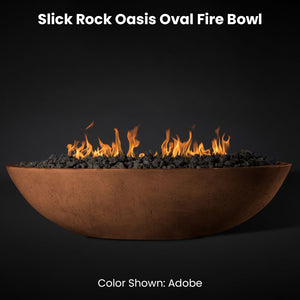 Slick Rock Oasis Oval Fire Bowl Adobe - Majestic Fountains