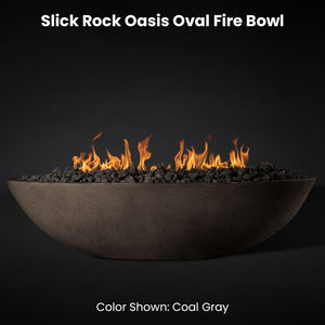 Slick Rock Oasis Oval Fire Bowl Coal Gray  - Majestic Fountains