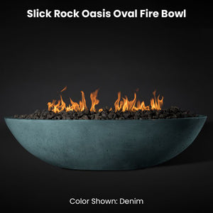 Slick Rock Oasis Oval Fire Bowl Denim - Majestic Fountains