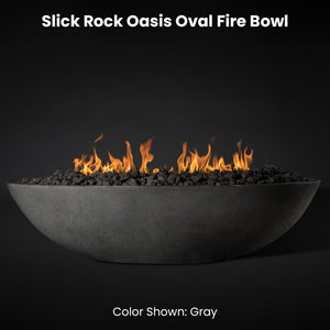 Slick Rock Oasis Oval Fire Bowl Gray - Majestic Fountains