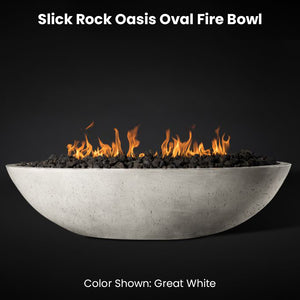 Slick Rock Oasis Oval Fire Bowl Great White  - Majestic Fountains
