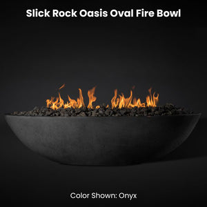 Slick Rock Oasis Oval Fire Bowl Onyx - Majestic Fountains