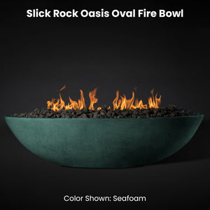 Slick Rock Oasis Oval Fire Bowl Seafoam - Majestic Fountains