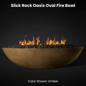 Slick Rock Oasis Oval Fire Bowl Umber - Majestic Fountains