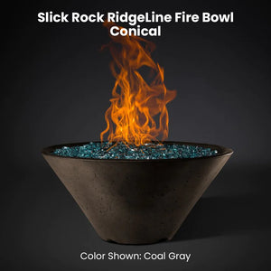 Slick Rock RidgeLine Fire Bowl - Conical Coal Gray - Majestic Fountains