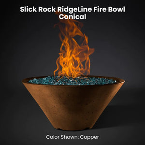 Slick Rock RidgeLine Fire Bowl - Conical Copper - Majestic Fountains