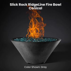Slick Rock RidgeLine Fire Bowl - Conical Gray - Majestic Fountains